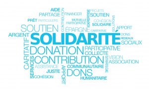 Solidarit dons contribution soutien participatif nuage de mots bleus